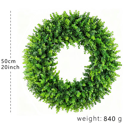 20 " Artificial Eucalyptus Wreath - Faux Greenery for Front Door Home Decor Wedding & Arch Decoration