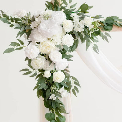 Bulk White Flower Arch 2025 Silk Touch Artificial Rose Wedding Arch with Adjustable Frame for Garden Ceremony Reception Decor Wholesale