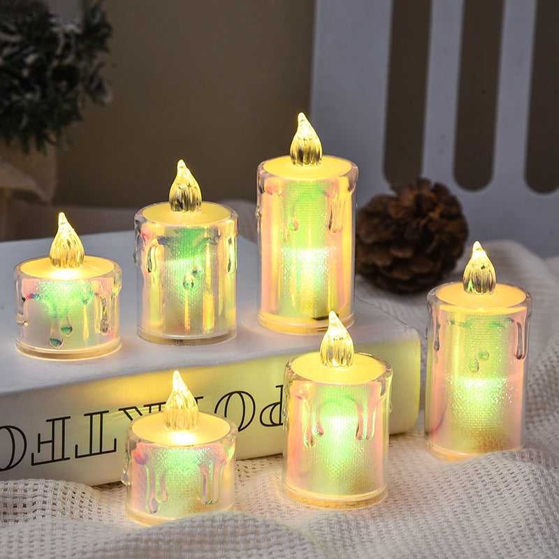 Bulk 24 Pcs Transparent Symphony  LED Tealight Candles with Tears for Wedding Valentine's Day Celebration Decor Wholesale