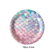 Bulk Disposable Party Supplies Set: Plates Napkins Cups Cutlery Flags Straws Tablecloths for Kids Girls Baby Shower Birthday Decor Wholesale