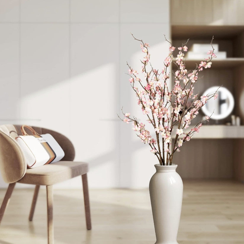 Bulk 4Pcs Cherry Blossom Branches Artificial Flowers for Spring Summer Indoor Decoration for Tables Home & Party Floral Arrangements Wholesale