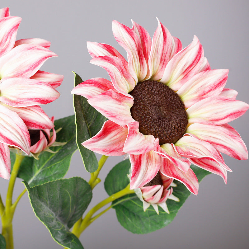 Artificial Sunflower Stem, 2 Blooms with Bendable Stem, 26" Long for Home Decor, Weddings & Events