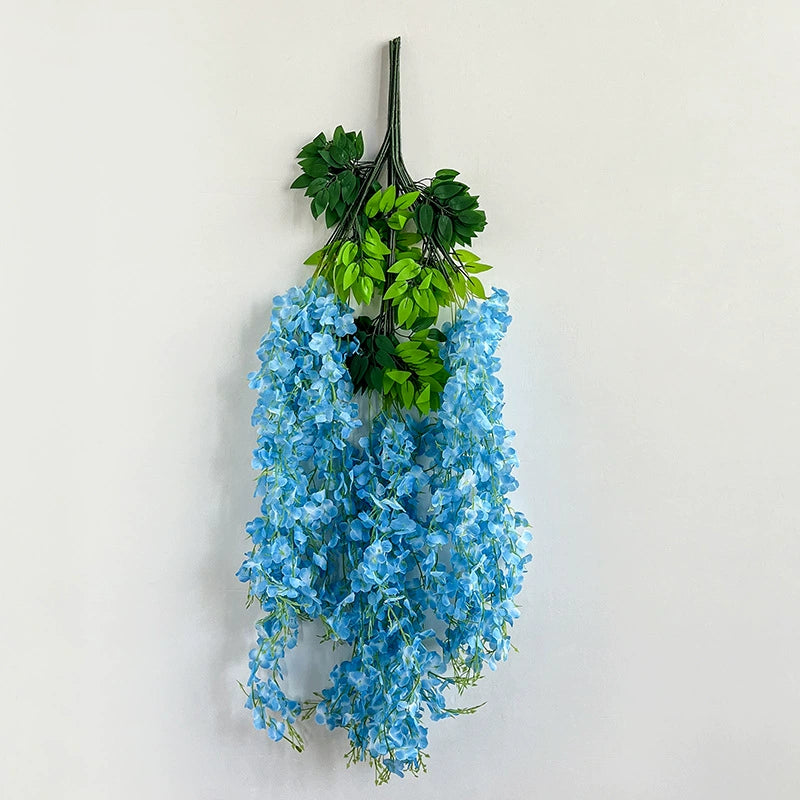 Bulk 12 Pack Wisteria Artificial Flowers Vines Rust Proof  Chains Fade Proof for Wedding Arch Garden Wall Outdoor Decor Wholesale