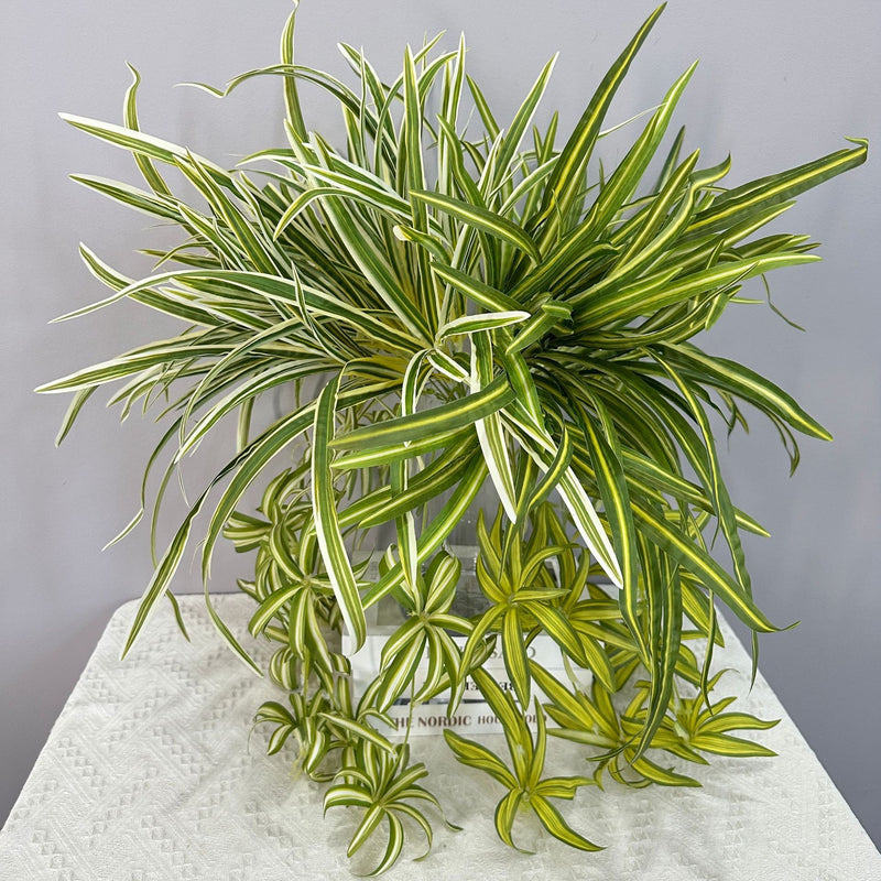 Artificial Trailing Spider Plant, 26" Height, UV-Resistant Vine for Home, Wedding, and Event Decor