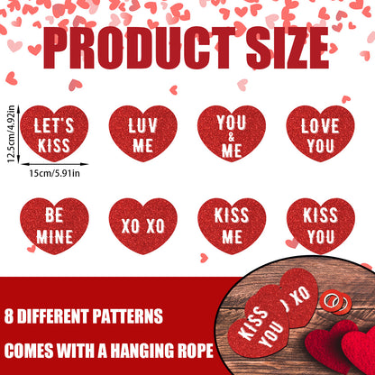 Valentine's Day Heart Hanging Decorations - 8 Patterns Party Supplies (3 Packs)