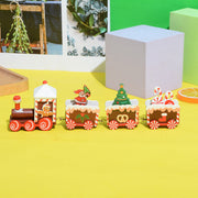 Mini Christmas Train Ornaments Set, 12 Pcs Bulk, Miniature Holiday Mantel Table Centerpieces, Kids Toys