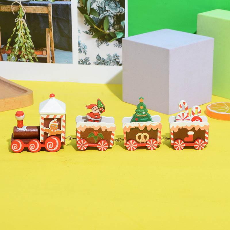 Mini Christmas Train Ornaments Set, 12 Pcs Bulk, Miniature Holiday Mantel Table Centerpieces, Kids Toys