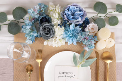 Wedding Backdrop Floral Arrangement Kit Silk Rose Dahlia Combo Adjustable Stems UV Fade Resistant Event Decor