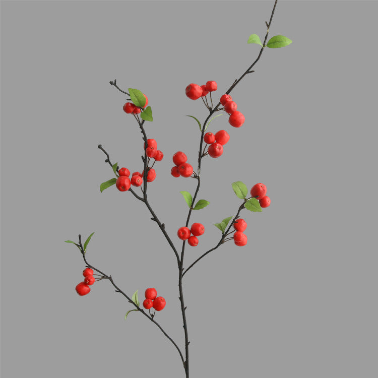 Artificial Crabapple Stem with 36 Blooms, 41" Long Single Branch Faux Silk Floral, Rustic Decor for Home Wedding Centerpiece