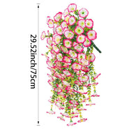 Premium 2 Pcs Morning Glory Vines Silk Flowers UV Resistant Waterproof Wedding Arch Backdrops Hanging Baskets Indoor Outdoor