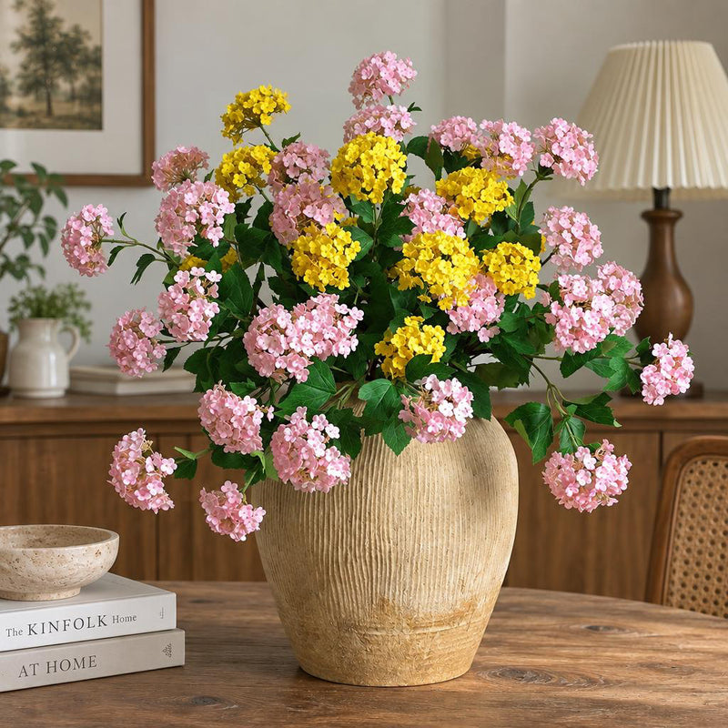 Artificial Hydrangea Bush with 3 Blooms, 28" Silk-Like Faux Flowers for Home Decor, Wedding Centerpieces, Office & Commercial Displays