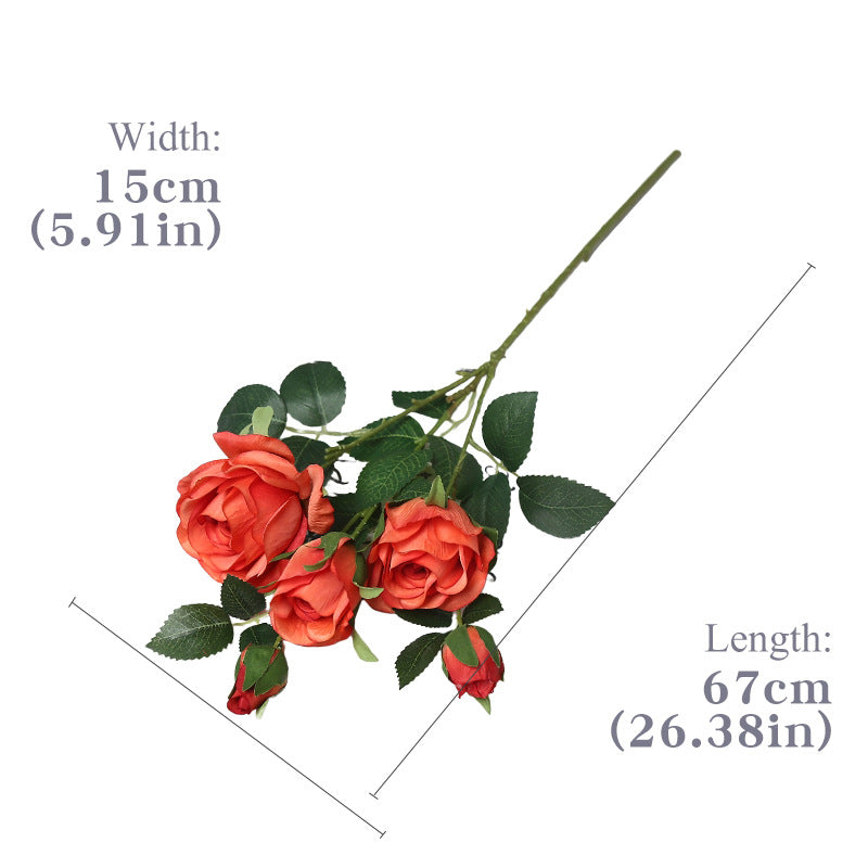 26.4" Premium Silk Artificial Ice Heart Rose – Wedding Floral Decor for Home/Living Room/Hotel