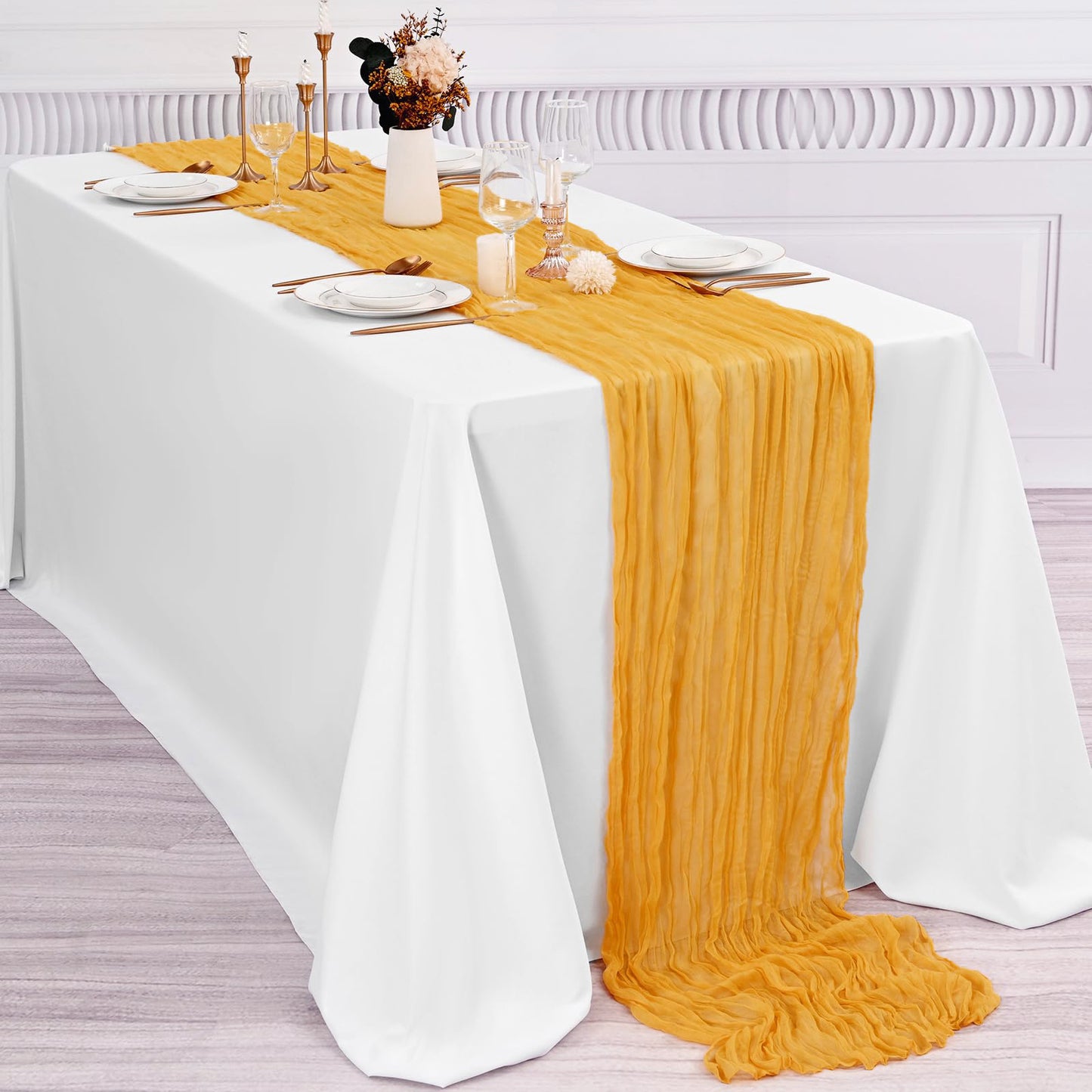 Bulk Cheesecloth Table Runner 2025 Boho 35" Breathable Organic Cotton Table Decor for Summer Wedding Bridal Shower Boho Party Wholesale