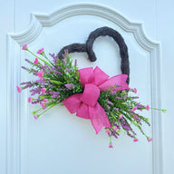 18 Inch Heart Wreath - Valentine’s Day & Mother’s Day Front Door Decor | Home Hanging Accent