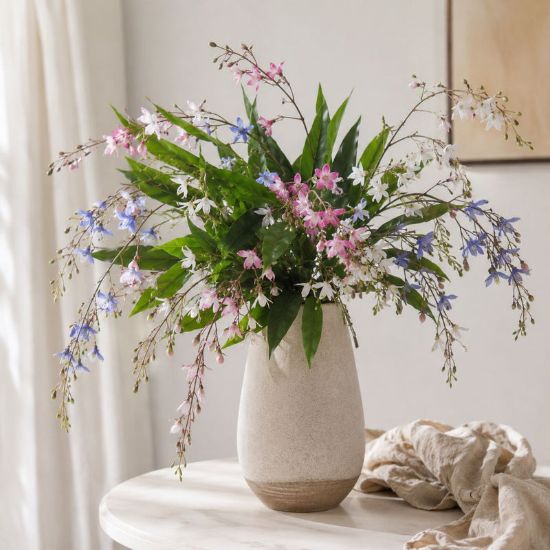 Artificial Jasmine Bush, Trailing Branches with Detailed Leaves, Faux Flowers for Vase Arrangements, Weddings, Hotels and Window Displays