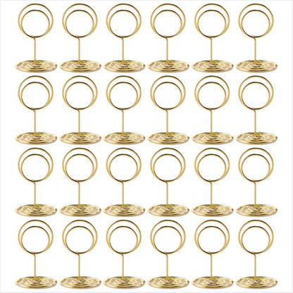 Bulk 24Pcs Gold Table Number Holders Metal Wedding Centerpiece with Secure Clip for Reception Birthday Party Decor Wholesale