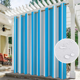 Bulk 2pc Stripe Panel Waterproof Outdoor Curtains Premium Thick Privacy Outside Curtains for Patio Porch Pergola Cabana Wholesale