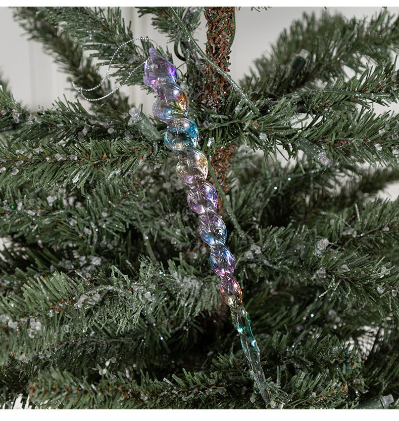 Clear Acrylic Ice Strip Christmas Ornaments Bulk Hanging Decorations for Xmas Trees