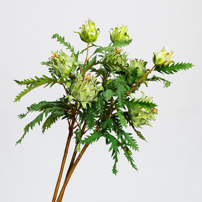 Single Stem Artificial Artichoke Plant, 39" Tall, Realistic Faux Silk Greenery for Home Decor, Wedding Arrangements