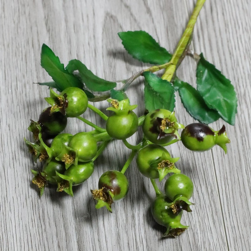 Artificial Pomegranate Fruit Bush with 14 Blooms, 10" Long, Plastic, for Home Decor, Weddings, Events
