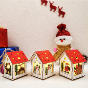 Wooden Christmas Hanging Ornaments 6 Pcs Santa Claus Snowman Deer Tree Pendants for Xmas Party Decorations