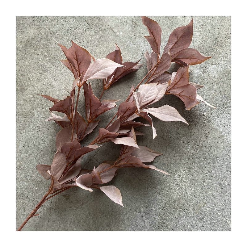 Single Stem Faux Hazel Leaf, 100cm Long, Velvet Fabric, Perfect for Weddings, Home Decor, and Commercial Displays