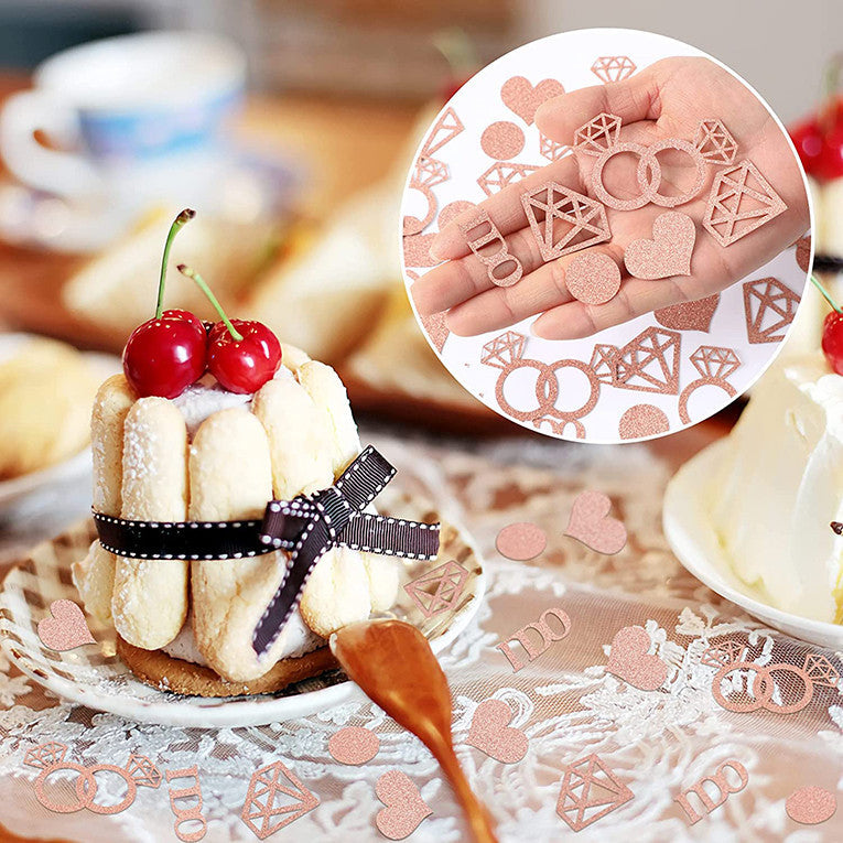 Bulk 10 Pack Gold Confetti 2025 Shimmering Diamond Ring Shape for Wedding Reception Bridal Shower & Engagement Party Decor Wholesale