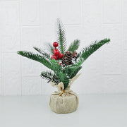 Artificial Pine Cone and Red Fruit Stems, 10 Pcs Bulk Christmas Party Decor, 12 Inch Artificial Plant Ornaments