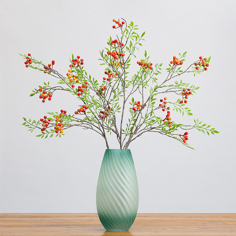 Artificial Coriaria Branches with Leaves & Berries, Single Stem 39", Realistic Faux Greenery for Home Decor, Wedding & Event Styling