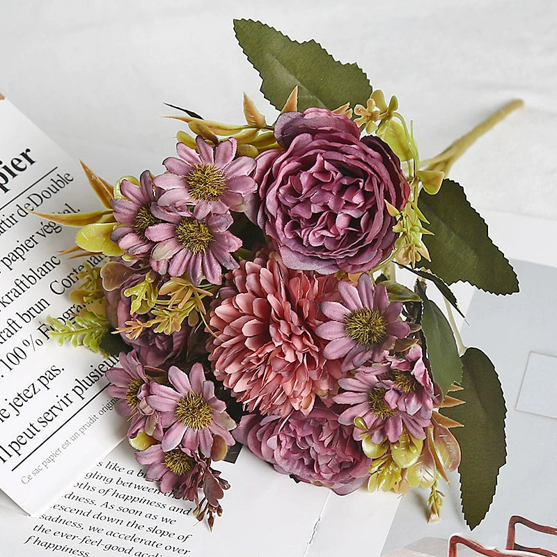 Bulk Peonies Bridal Bouquet Silk Flowers Flexible Stems Shatterproof for Anniversary Vase Arrangements Boho Home Decor Wholesale