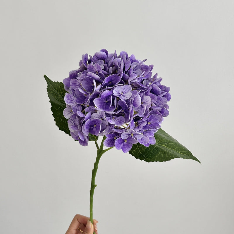 Single Stem Hydrangea Artificial Flower, 20" Silk-Like Fabric Hydrangea, Perfect for Weddings, Events, and Home Decor