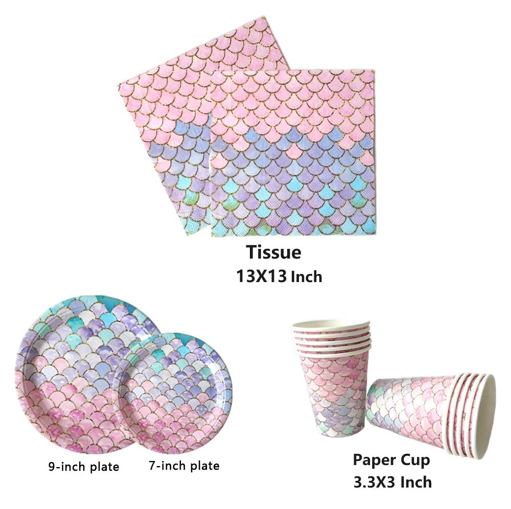 Bulk Disposable Party Supplies Set: Plates Napkins Cups Cutlery Flags Straws Tablecloths for Kids Girls Baby Shower Birthday Decor Wholesale