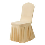 Bulk 2 Pcs Stretch Dining Chair Cover with Skirt for Ceremony Banquet Wedding Party Ceremony Wholesale