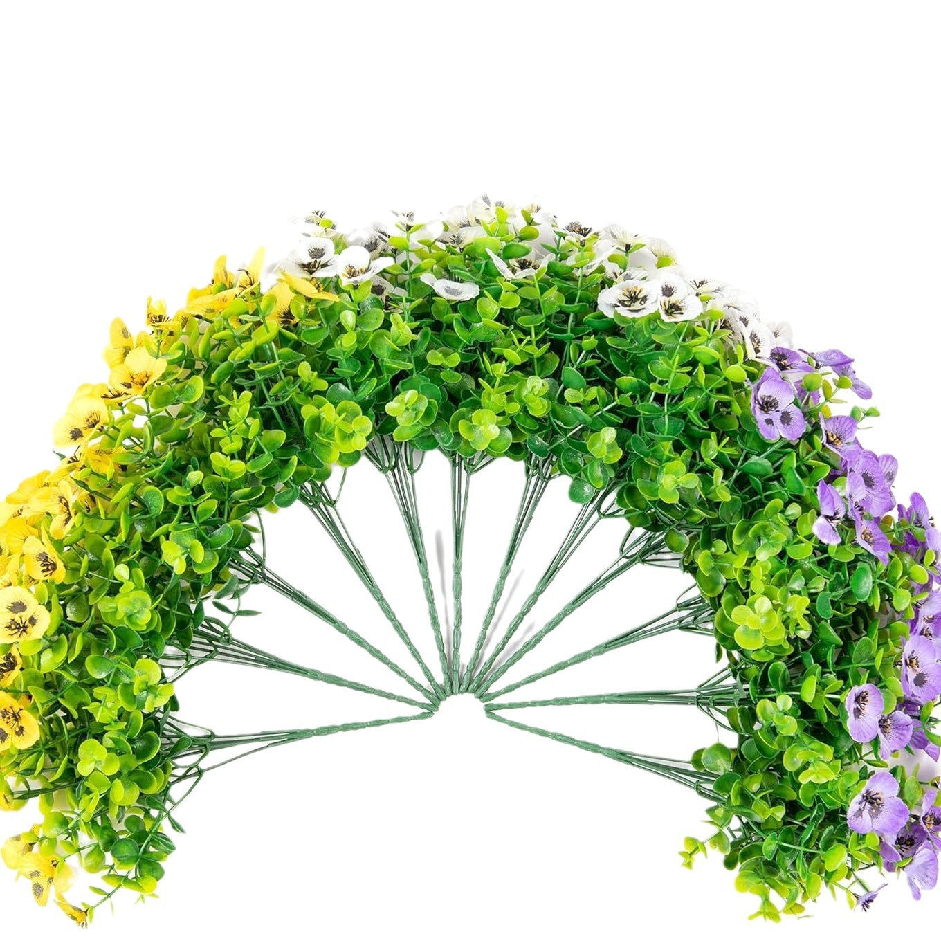 Premium UV-Resistant Silk Pansy Flowers 12 pcs Realistic Outdoor Fake Plants Porch Garden Patio Planters High Durability Decor