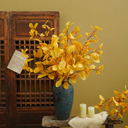 35" Artificial Autumn Eucalyptus Stems with Fall Leaves, 10 Pcs Silk Fall Decorations for Home and Office Floral Arrangements