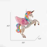 Bulk Christmas Ornaments 12 Pcs Glass Glitter Lips Unicorn Hanging Decorations with String Holiday Decor