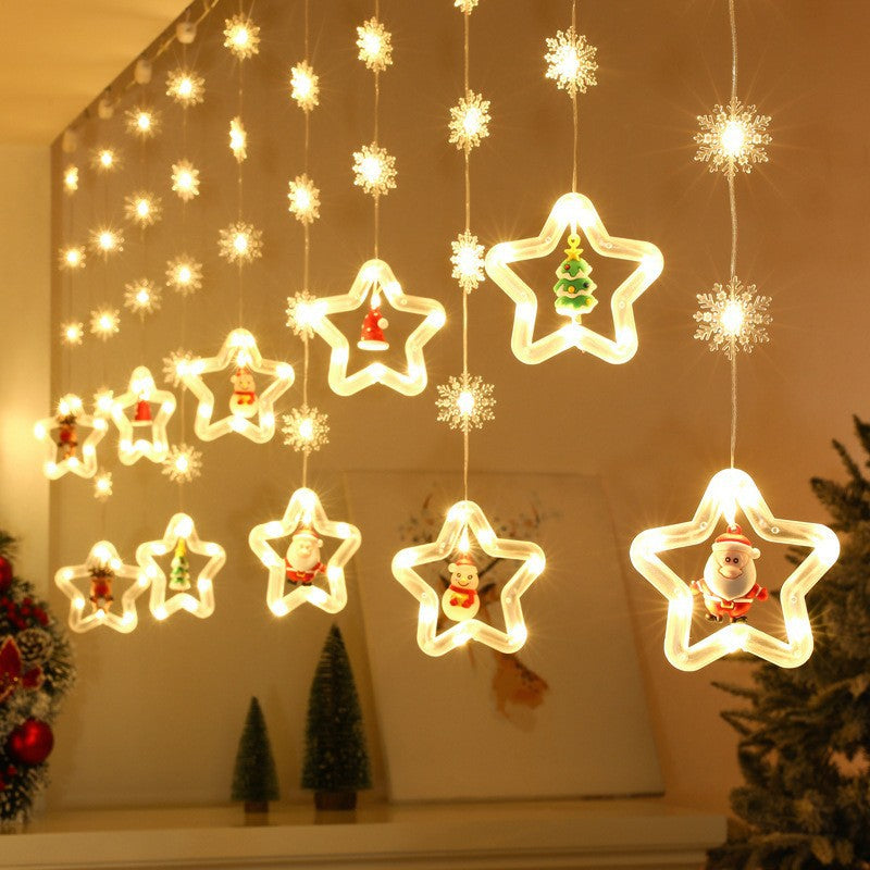 Christmas Snowflake String Lights Ornaments, 10 Ft Fairy Window Lights for Holiday Party Decor, Bulk Set