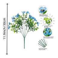 Premium UV-Resistant Silk Pansy Flowers 12 pcs Realistic Outdoor Fake Plants Porch Garden Patio Planters High Durability Decor