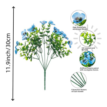 Premium UV-Resistant Silk Pansy Flowers 12 pcs Realistic Outdoor Fake Plants Porch Garden Patio Planters High Durability Decor