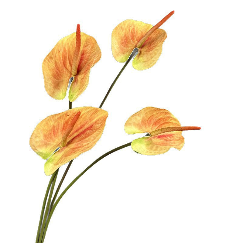 Single Stem Anthurium Artificial Flower, 28" Tall with 5" Bloom, Lifelike Red Flamingo Lily for Home & Event Decor
