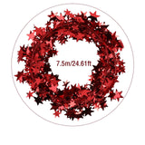 Christmas Star Tinsel Garland - 24.61ft Each 10 Packs | Festive Decor for Christmas Tree & Holiday Scenes