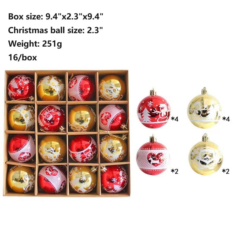 16 Pcs Christmas Ball Ornaments Hanging Decorations Red and White Holiday Decor