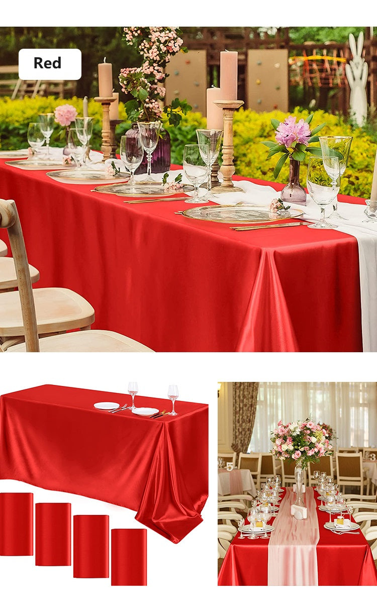 Bulk Satin Tablecloth Table Cover for Rectangular Table Wedding Banquet Events Decor Wholesale