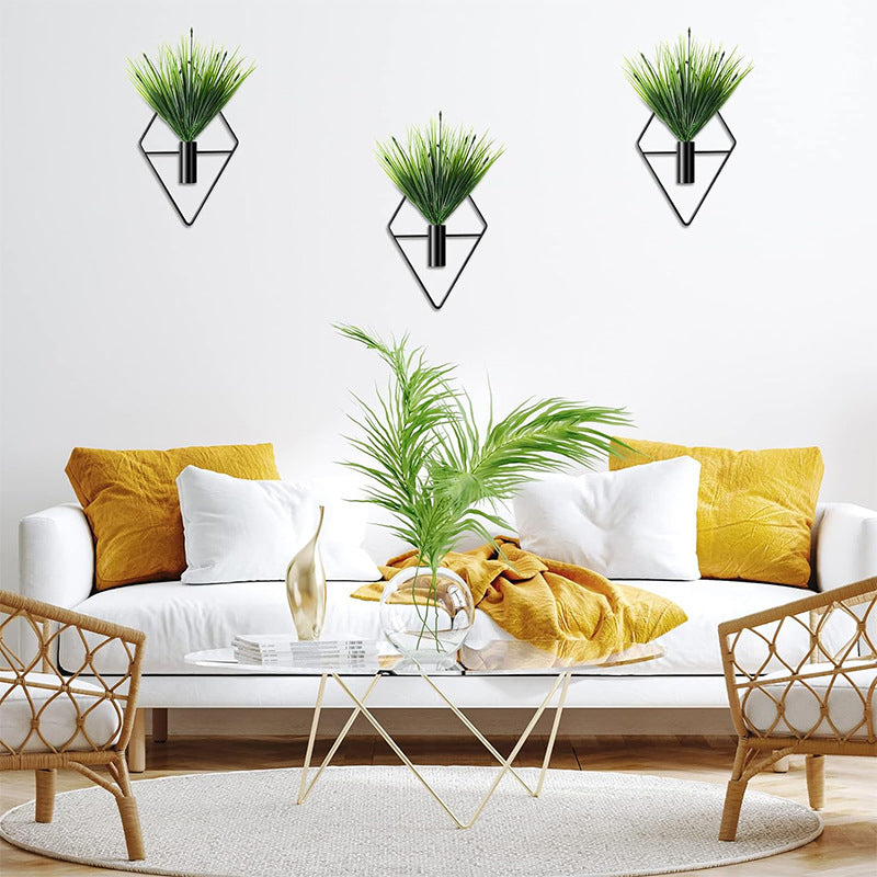 Bulk 1pc Rhombus Shape Metal Hanging Vase Modern Geometric Wall Decor For Home Living Room Office Decor Home Decor Wholesale