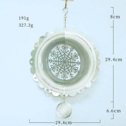 3D Snowflake Mandala Wind Spinner - Whimsical Metal Garden Ornament & Christmas Decor That Dances in the Breeze