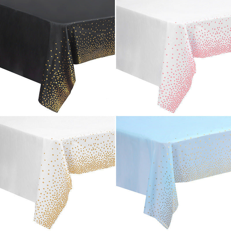 Bulk 2 Pcs Disposable Party Waterproof Tablecloth with Dot for Holiday Party Table Home Decor Wholesale