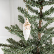 Christmas Ornaments Icicle Santa Glass Hanging Decorations with Chain for Xmas Tree, Bulk Wholesale Set