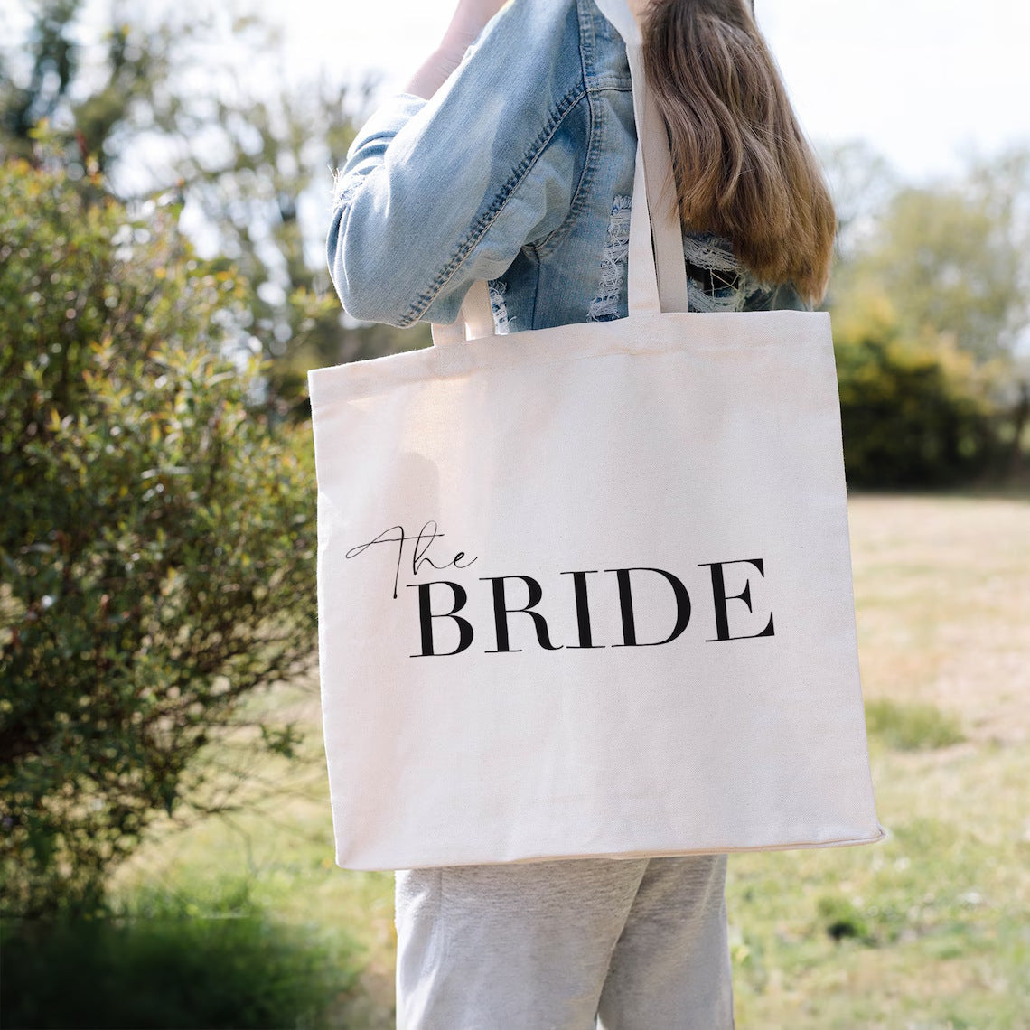 Bride Canvas Tote Bag - 13x16 Inch | Wedding & Bachelorette Party Essential