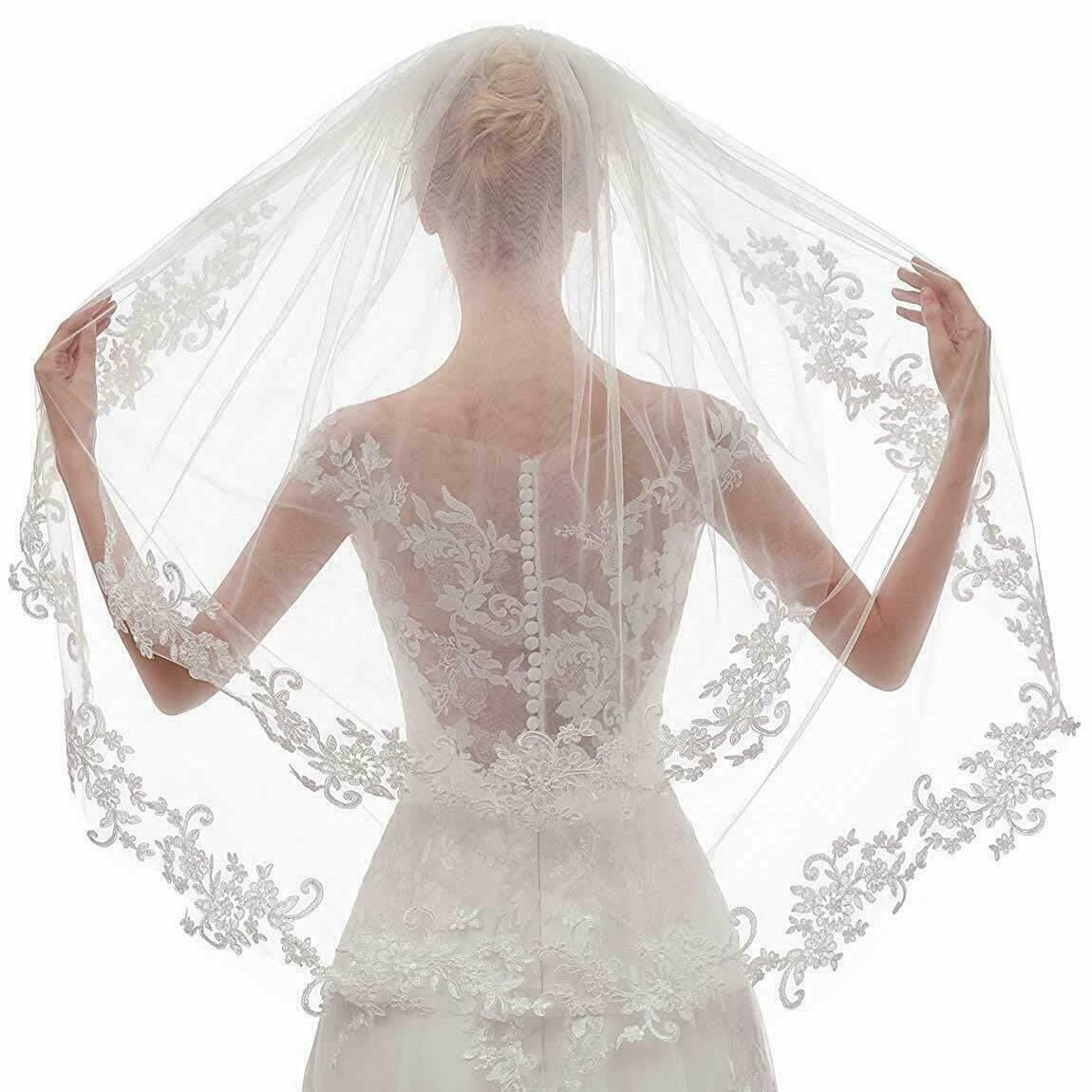 Bulk Lace Veil 2025 Handmade Tulle Bridal Veil with Adjustable Comb for Outdoor Boho Wedding & Photoshoot Wholesale