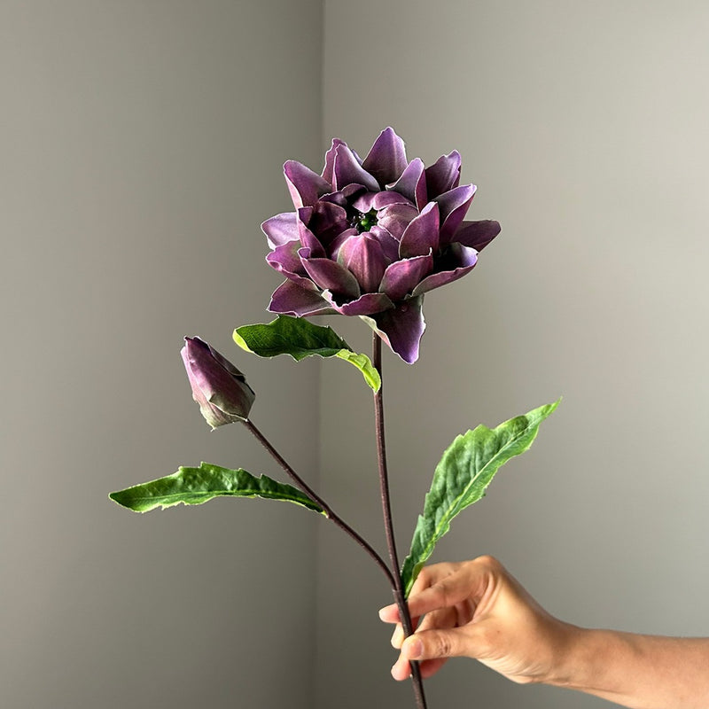 Single Stem Thistle & Bromeliad Artificial Flower, 26" Tall, Plastic, for Weddings, Events, Home Decor